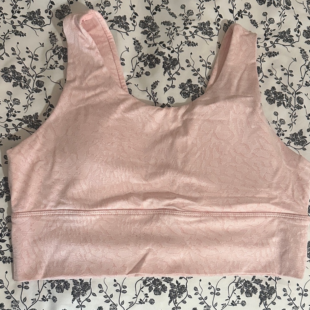 Pink Patterned Sports Bra